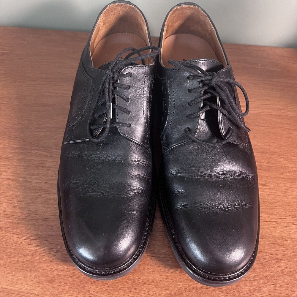 Johnston & Murphy Men’s Black Leather Derby Dress Shoes Lace-Up 11 M Lined